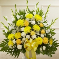 Orange & White Sympathy Floor Basket