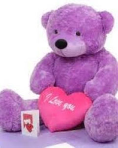 4ft lavender Giant teddy w/pillow & card
